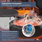 MSpa Whirlpool Urban Aurora | 6 Personen Pool - aufblasbar - UVC+ Filter - LED RGB Band - Ozon-Desinfektion - Anti-Frost - mit Zubehör - 204 x 70 cm – Bild 6