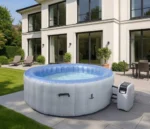 Whirlpool MCW-N97, 5 Personen, In-/Outdoor heizbar aufblasbar Pumpe PVC laminiert, rund Ø 198cm, grau-blau – Bild 2