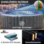 BRAST Whirlpool aufblasbar MSpa Bergen für 6 Personen | Ø204x70cm | 138 Massagedüsen | Energiespar-Timer – Bild 9