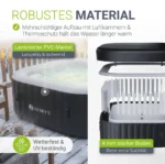 Juskys® Whirlpool SpaLuxe inkl. LED-Beleuchtung Schwarz/Weiß - 3000W, 130 Düsen, aufblasbar – Bild 6