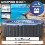 BRAST Whirlpool aufblasbar MSpa Bergen für 6 Personen | Ø204x70cm | 138 Massagedüsen | Energiespar-Timer – Bild 5