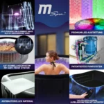 MSpa Whirlpool Urban Aurora | 6 Personen Pool - aufblasbar - UVC+ Filter - LED RGB Band - Ozon-Desinfektion - Anti-Frost - mit Zubehör - 204 x 70 cm – Bild 2