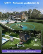 ANTHBOT M5 Mähroboter ohne Begrenzungskabel, RTK-Navigation, 150°KI-Kamera, App-Steuerung, für Gärten bis 700 m² – Bild 4