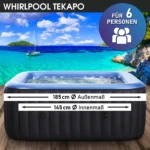 Whirlpool aufblasbar BRAST MSpa Tekapo für 6 Personen 185x185cm In-Outdoor Pool 132 Massagedüsen Energiespar – Bild 3
