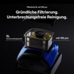 Beatbot (2026 Neu Sora 30 Poolroboter Akku Boden und Wand, 25700LPH Saugleistung, 3-Zonen-Reinigung, 5 Stunden Laufzeit, Filterkorb mit 5 L Kapazität, Marineblau – Bild 7