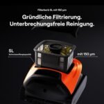 Beatbot (2026 Neu Sora 30 Poolroboter Akku Boden und Wand, 25700LPH Saugleistung, 3-Zonen-Reinigung, 5 Stunden Laufzeit, Filterkorb mit 5 L Kapazität, Mandarine – Bild 8