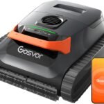 Gosvor (2026 Neu) Poolroboter Wand und Boden, Wasserlinie, Flachzone 4-in-1, Bis zu 200 Min. Laufzeit, Leichtgewicht 6,9 KG, 3μm Ultrafeiner Filter, Poolsuager Akku für Pools bis zu 200 m², Orange