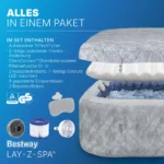 Bestway® LAY-Z-SPA® Energiespar-Whirlpool San Francisco HydroJet Pro™ mit App-Steuerung, für 7 Personen 230 x 230 x 71 cm, Marmor-Optik (Samtgrau) – Bild 6