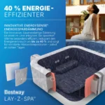 Bestway® LAY-Z-SPA® Energiespar-Whirlpool San Francisco HydroJet Pro™ mit App-Steuerung, für 7 Personen 230 x 230 x 71 cm, Marmor-Optik (Samtgrau) – Bild 11