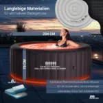 MSpa Whirlpool Urban Aurora | 6 Personen Pool - aufblasbar - UVC+ Filter - LED RGB Band - Ozon-Desinfektion - Anti-Frost - mit Zubehör - 204 x 70 cm – Bild 7