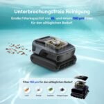 (2026 Neu) Beatbot Sora 70 Poolroboter, Poolsauger 4-in-1 komplette Poolreinigung, 25700 LPH, smartes Parken an der Oberfläche, 6L Fassungsvermögen, Poolreiniger Akku mit 10000 mAh, 300 m², Marineblau – Bild 6