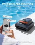 Gosvor (2026 Neu) Poolroboter Wand und Boden, Wasserlinie, Flachzone 4-in-1, Bis zu 200 Min. Laufzeit, Leichtgewicht 6,9 KG, 3μm Ultrafeiner Filter, Poolsuager Akku für Pools bis zu 200 m², Orange – Bild 9
