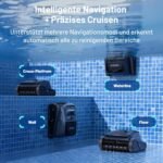VONKO W10 Poolroboter Boden und Wand, Wasserlinie, Poolsauger Akku Kabelloser, mit AI-Vision Navigation, 180 Min Laufzeit, 20000LPH Leistungsstarker, Poolreiniger für Pools bis zu 200㎡, Graphitblau – Bild 4