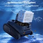 VONKO W10 Poolroboter Boden und Wand, Wasserlinie, Poolsauger Akku Kabelloser, mit AI-Vision Navigation, 180 Min Laufzeit, 20000LPH Leistungsstarker, Poolreiniger für Pools bis zu 200㎡, Graphitblau – Bild 3