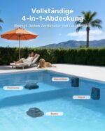 Gosvor (2026 Neu) Poolroboter Wand und Boden, Wasserlinie, Flachzone 4-in-1, Bis zu 200 Min. Laufzeit, Leichtgewicht 6,9 KG, 3μm Ultrafeiner Filter, Poolsuager Akku für Pools bis zu 200 m², Grau – Bild 2