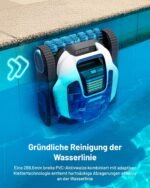 Spino E1 (2026 Neu) Poolroboter Wand und Boden, Wasserlinienreinigung, 21950 LPH Max, Laufzeit von 210 Minuten, 5 in 1 kabelloser Poolsauger, Navigation SmartArc, App-Steuerung, für Pools mit 150 m² – Bild 4