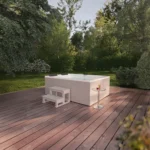 HOME DELUXE - Outdoor Whirlpool-mit Treppe und Thermoabdeckung - Maße: 190x140x70 cm- Inkl. Heizung, 18 Massagedüsen