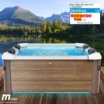 BRAST Whirlpool MSpa Amber Aero Plus mit Fester Außenwand | 180x180x65cm für 6 Personen | 140 Massagedüsen | LED-Beleuchtung in 20 Farben