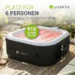 Juskys® Whirlpool SpaLuxe inkl. LED-Beleuchtung Schwarz/Weiß - 3000W, 130 Düsen, aufblasbar – Bild 2