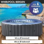 BRAST Whirlpool aufblasbar MSpa Bergen für 6 Personen | Ø204x70cm | 138 Massagedüsen | Energiespar-Timer – Bild 4