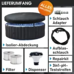BRAST Whirlpool aufblasbar MSpa Bergen für 6 Personen | Ø204x70cm | 138 Massagedüsen | Energiespar-Timer – Bild 3