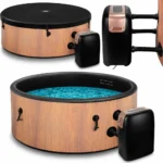 COIL Whirlpool SPA Aufblasbar, Schwimmbad mit Hydromassage, extra dünn, In- & Outdoor, 4 Personen, 150 cm, Tahiti