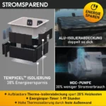 BRAST Whirlpool MSpa Amber Aero Plus mit Fester Außenwand | 180x180x65cm für 6 Personen | 140 Massagedüsen | LED-Beleuchtung in 20 Farben – Bild 5