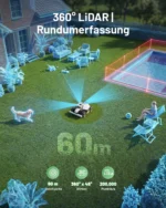Mähroboter Mammotion LUBA Mini 2 AWD 1500, ohne Kabel, bis zu 1500m², Randmähen, DropMow, Allradantrieb, 80% Steigung, Auto-Kartierung, 4G Moudel, APP – Bild 3